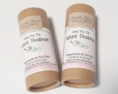 Peppermint Natural Deodorant - Zero Waste Eco Friendly Organic Homemade Deodorant with Bicarb - Handmade in a compostable cardboard tube