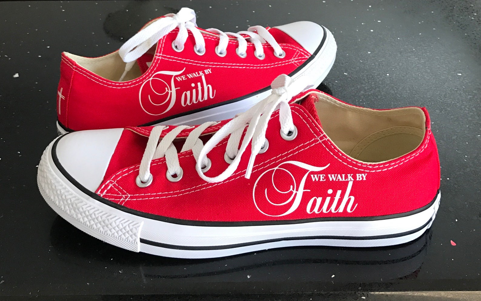 We Walk by Faith Low Top Converse Shoes Custom Converse Etsy