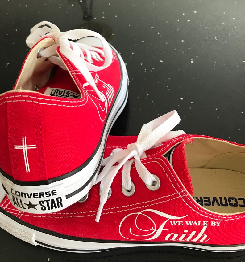We Walk By Faith Low top Converse Shoes Custom Converse Etsy