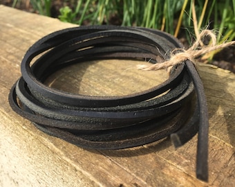 Leather Shoe Laces 1 Pair -3mm Square leather shoelaces /bootlaces - 120cm long - Super soft high quality from Brazil - 100% leather