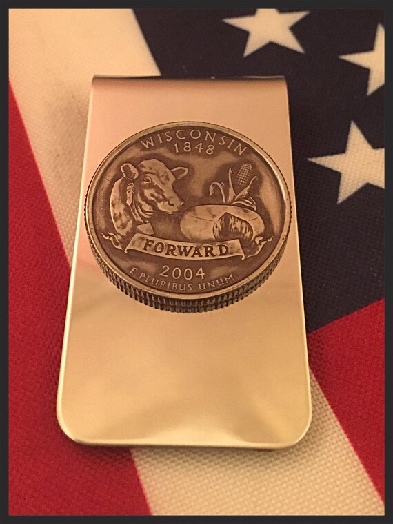 Wisconsin State Quarter Money Clip Etsy - image 0