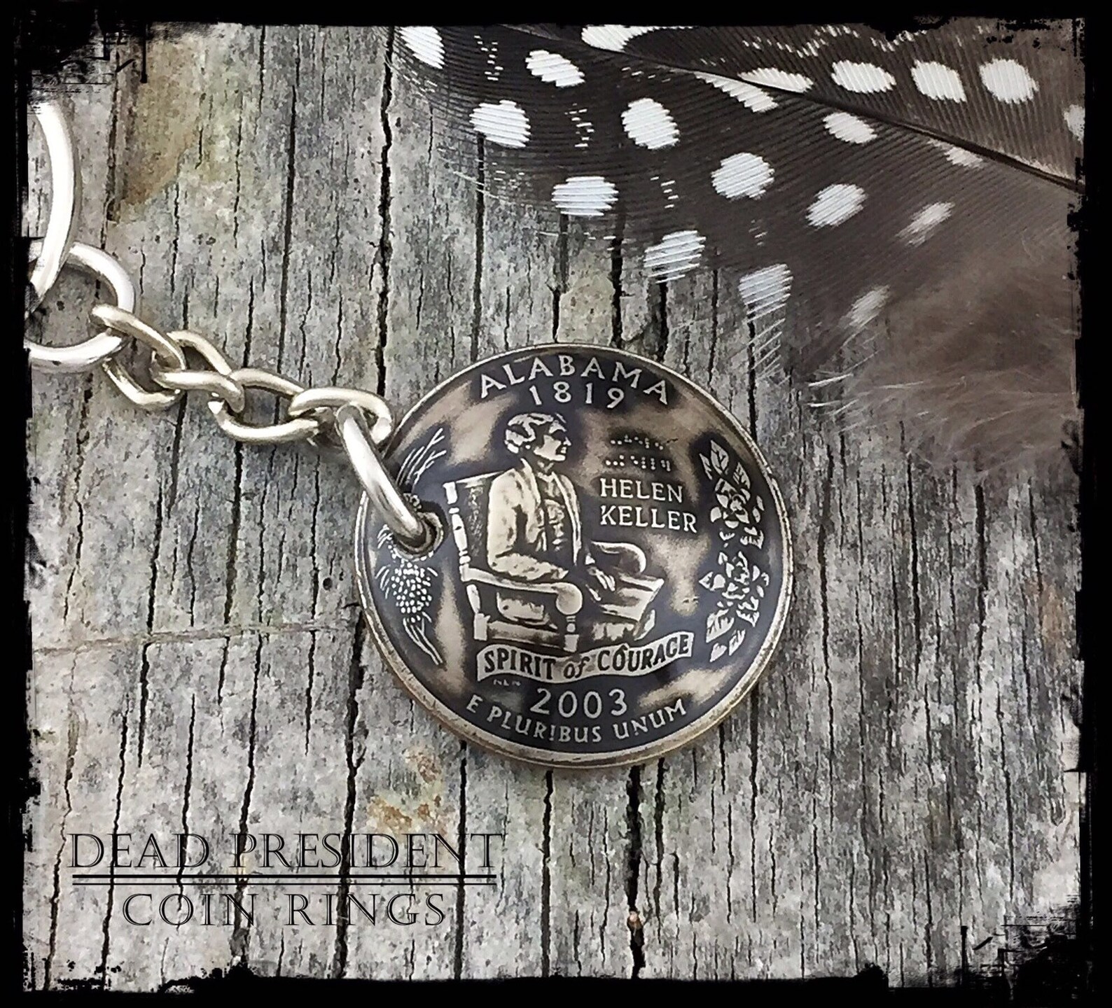 Alabama State Quarter Keychain Key Chain Handcrafted Going Etsy