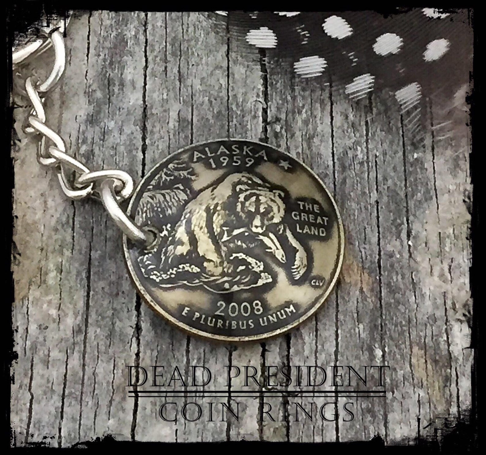 Alaska State Quarter Keychain Key Chain Etsy