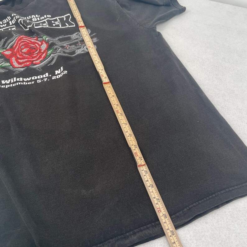 Vintage 2002 New Jersey State Bike Week T-Shirt Rose Wildwood NJ Delta 2XL Black image 9
