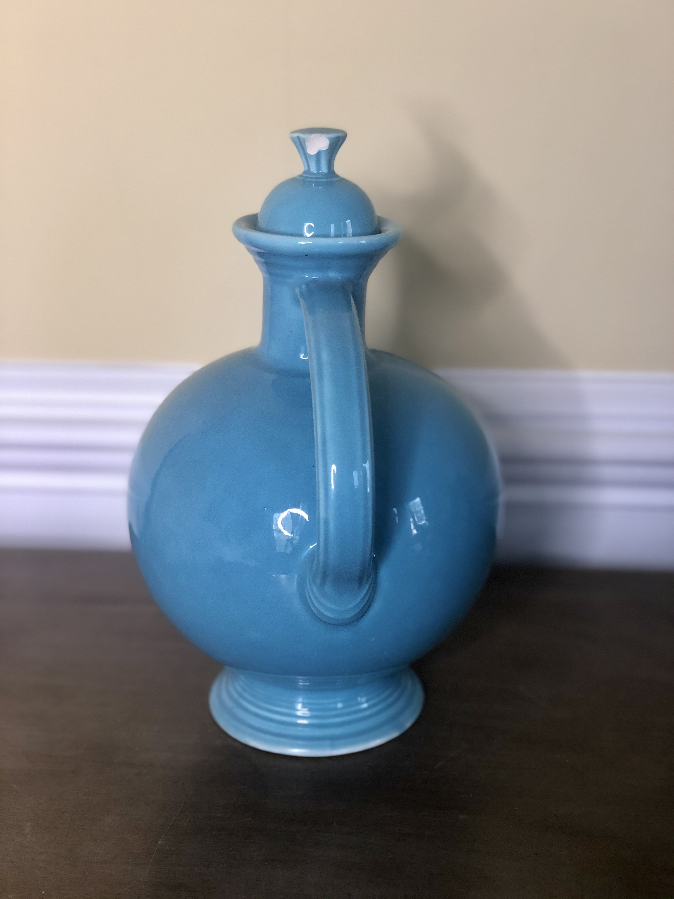 Vintage Fiesta Turquoise Carafe with Cork Lid Etsy