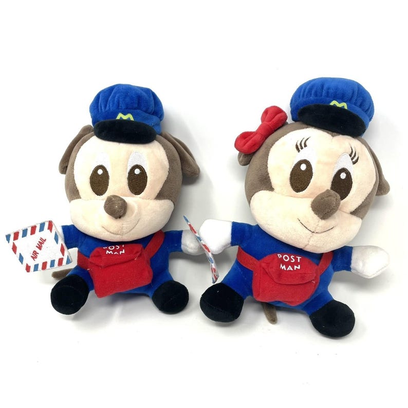 Disney Baby Mickey Minnie Mouse Mailman Plush No Tag Vintage Stuffed Animals image 1