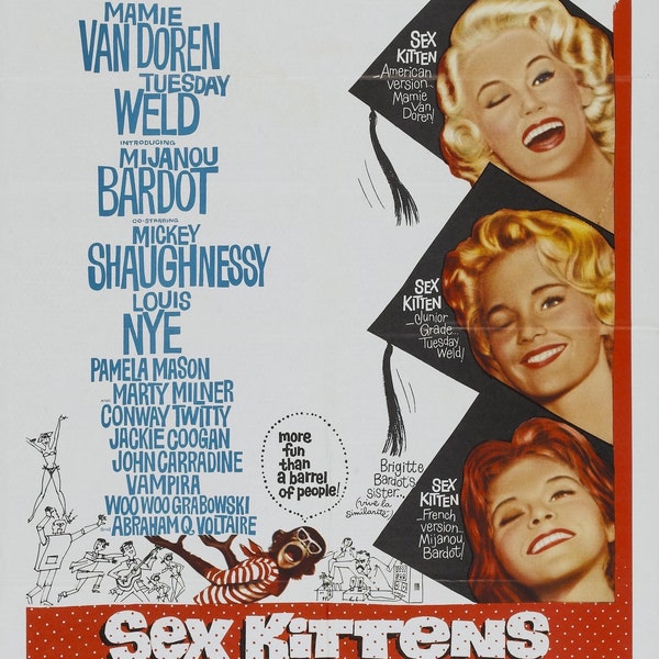 Vintage B-Movie poster print featuring Sex Kittens go to College | Home decor | Home Cinema room | Cool Poster | Mancave | Kitchen Picture