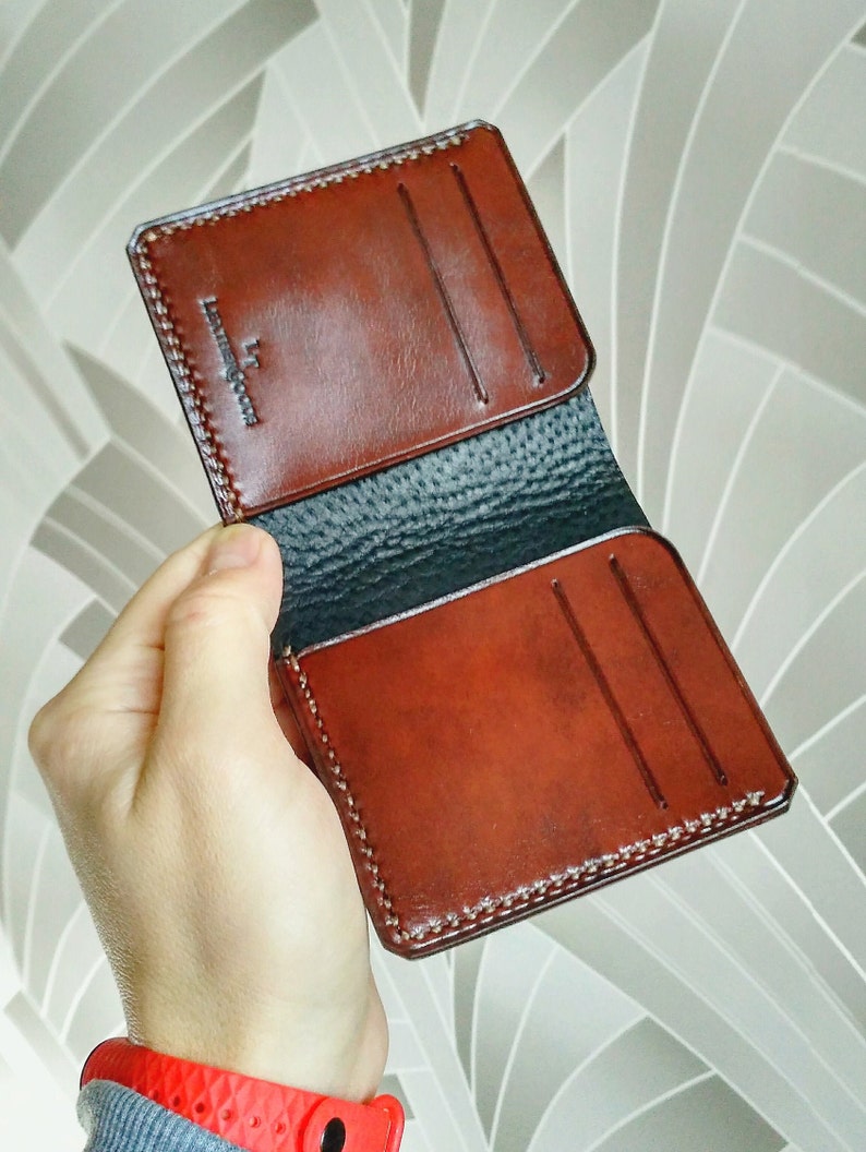 Custom leather wallet for men with personalization. Etsy