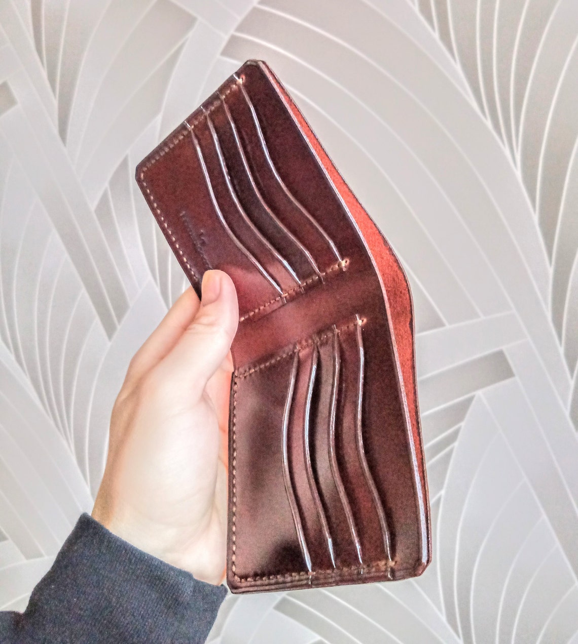 Personalized Custom leather wallet with logo 8card pocket Etsy