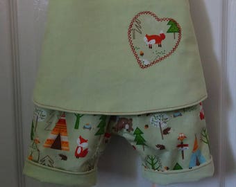 Handmade Crossover Pinafore Top and Reversible Shorts Outfit