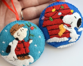 felt set of 2 snoopy charlie brown charlie brown tree felt christmas ornaments christmas tree ornaments christmas decoration - Decorating Christmas Ornaments felt set of 2 snoopy charlie brown charlie brown tree felt christmas ornaments christmas tree ornaments christmas decoration - Decorating Christmas Ornaments