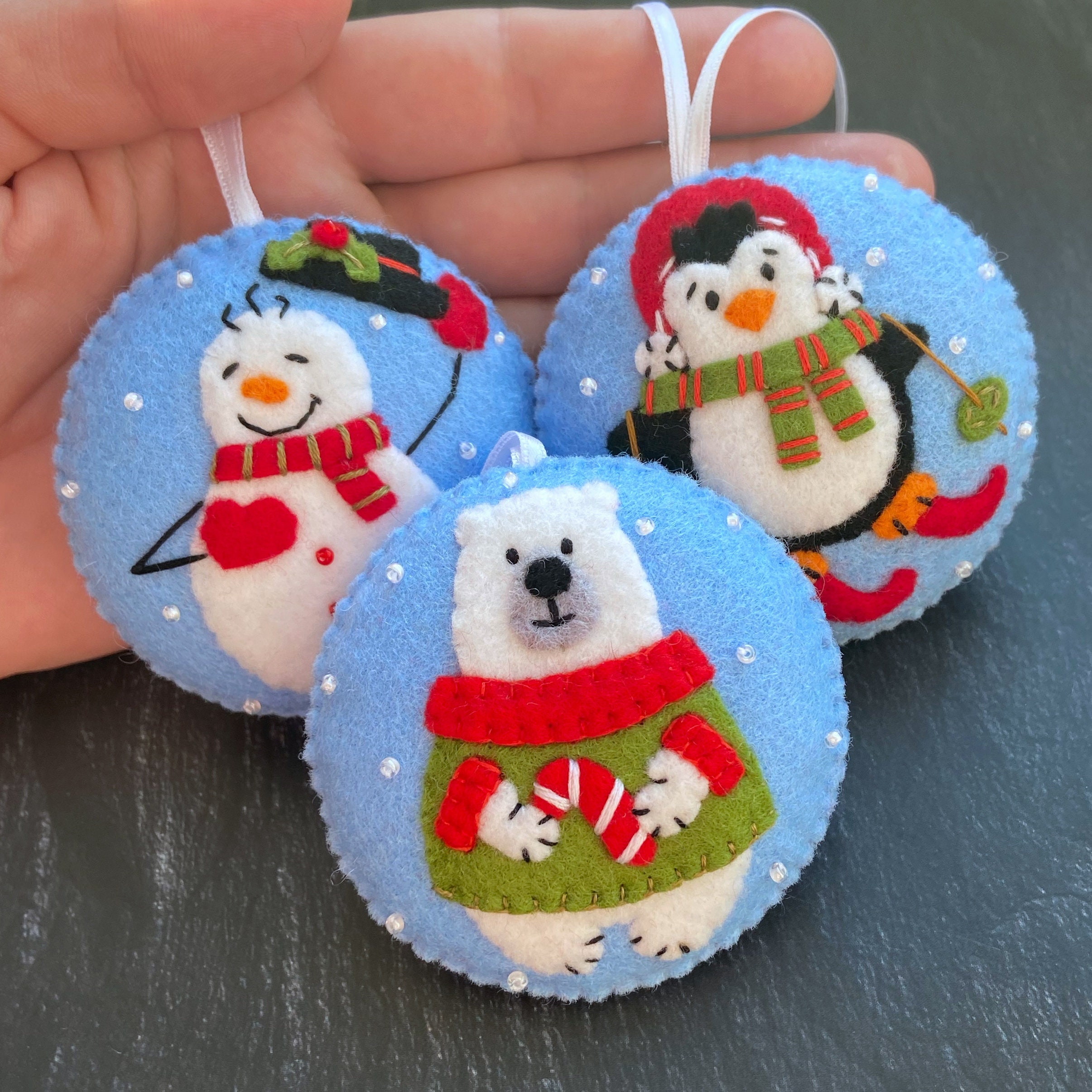 Felt Snowman, iMounTEK DIY Felt Christmas Ornaments Kits Hanging Decorations with 54pcs Detachable Ornaments