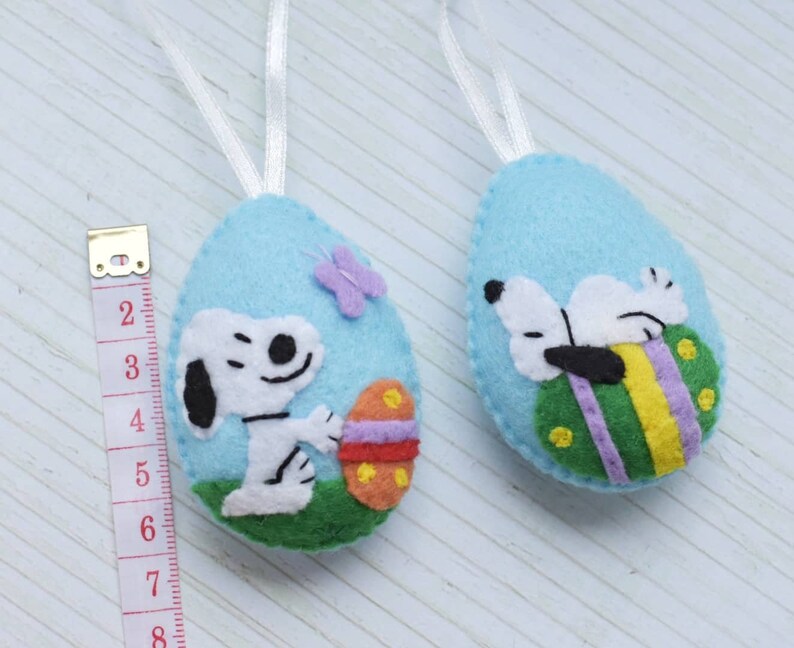 Felt Easter Decorations Easter Ornaments Set Snoopy Easter Etsy