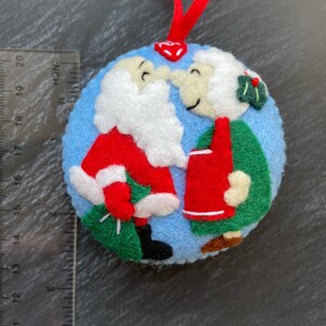 Santa Claus and Mrs Claus, Christmas ornaments, Christmas decorations, Felt Christmas ornaments, Santa Claus, Mrs Claus, Christmas gift image 4