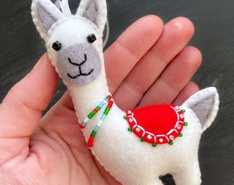 Alpaca, Llama, Alpaca Felt Ornament, Llama Felt Ornament, Llama