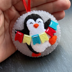 Personalised Christmas Gift,  Felt Penguin Ornament, Christmas Decorations, Personalised Baby Gift, Christmas Ornament, Xmas Decorations