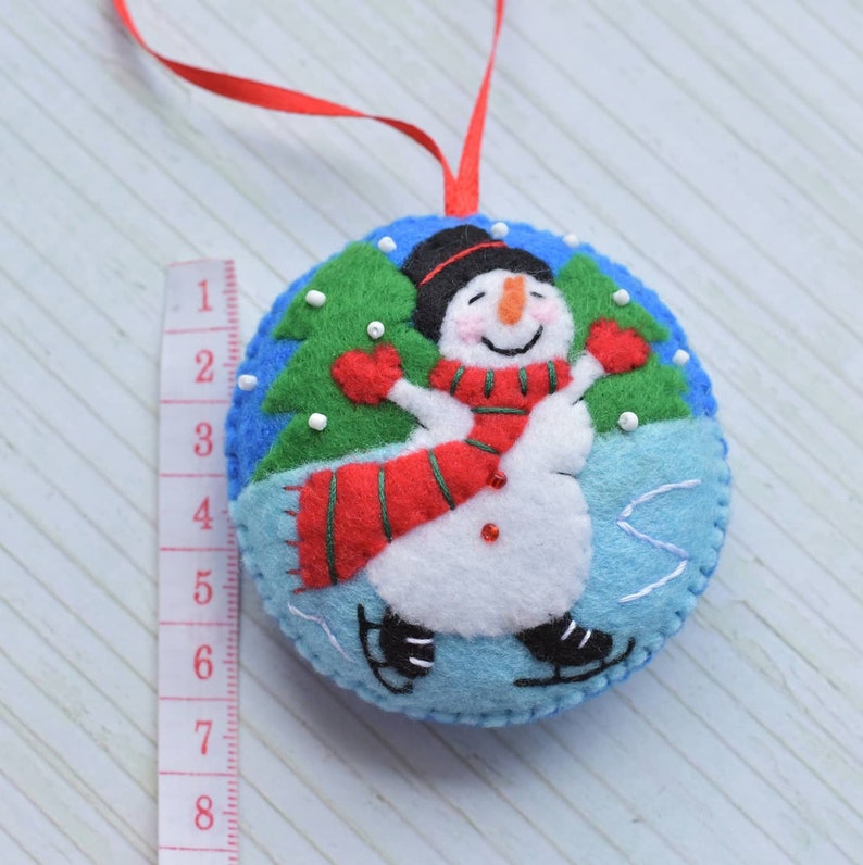 Christmas decorations Felt Christmas decoration Felt Snowman ornament Snowman Xmas decoration Christmas tree ornament