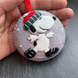 Felt Snoopy Ornamet Christmas Snoopy Christmas Snoopy Decorations Xmas Snoopy