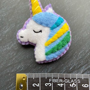 Broche de fieltro, Broche de fieltro de unicornio, Broche de fieltro de unicornio, Broche de fieltro, Unicornio de fieltro imagen 4