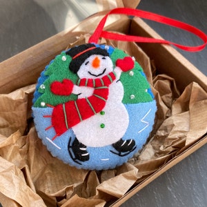 Felt Snowman ornament, Christmas decorations, Felt Christmas decoration, Christmas tree ornament, Snowman, Xmas decoration
