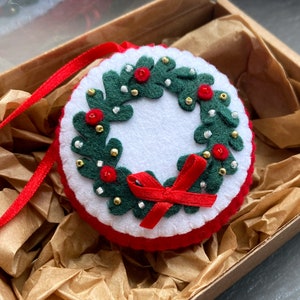 Christmas felt ornament, Christmas ornaments, Felt Christmas decoration, Xmas decoration, Classic Christmas decorations, Xmas tree decor