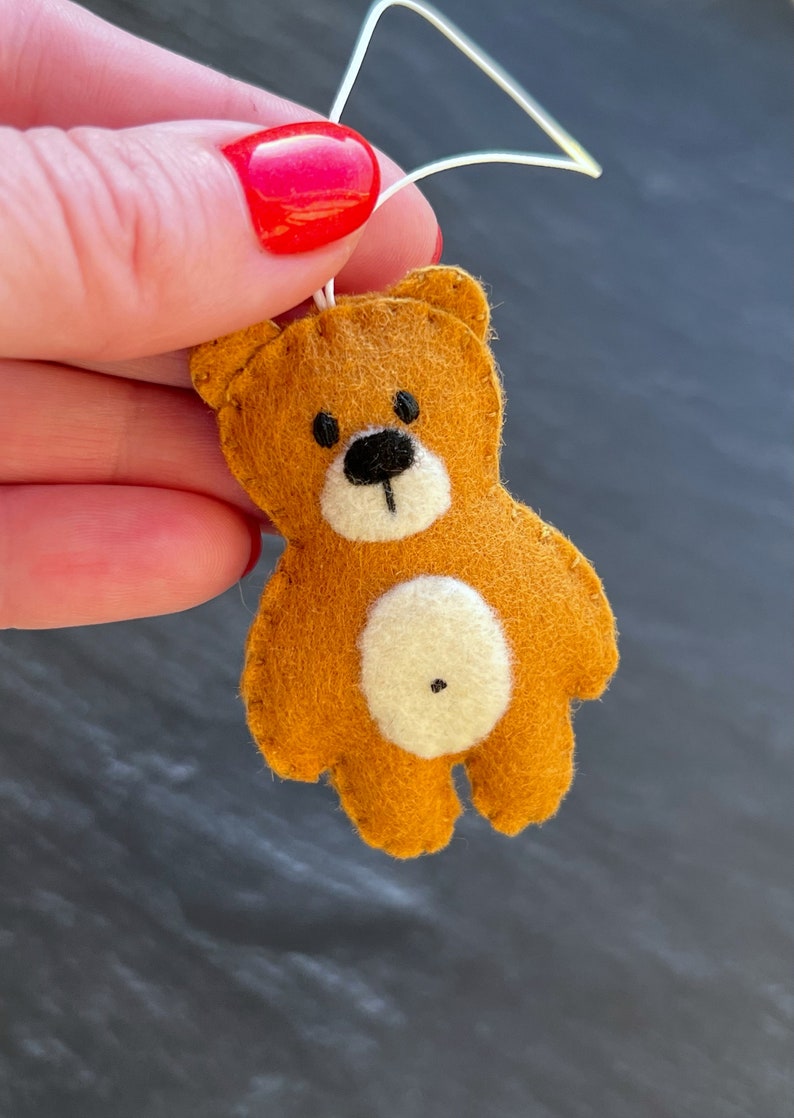 Funny pocket gift, Felt bear miniature, Gift for girlfriend, Gift for boyfriend, Matchbox gift, Pocket hug, Cute keepsake image 3
