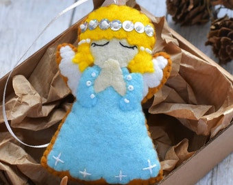 Felt Christmas Ornament Angel Felt Angel Gingerbread Angel Christmas Decor Christmas Ornaments