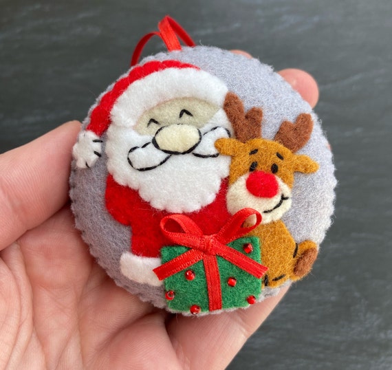 Father christmas felt decorations Clearance