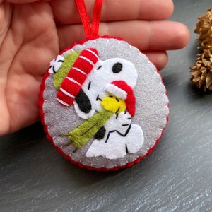 Snoopy Christmas Felt Ornament Christmas Decorations Snoopy Decorations Snoopy and Woodstock