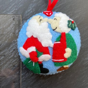 Santa Claus and Mrs Claus, Christmas ornaments, Christmas decorations, Felt Christmas ornaments, Santa Claus, Mrs Claus, Christmas gift image 5