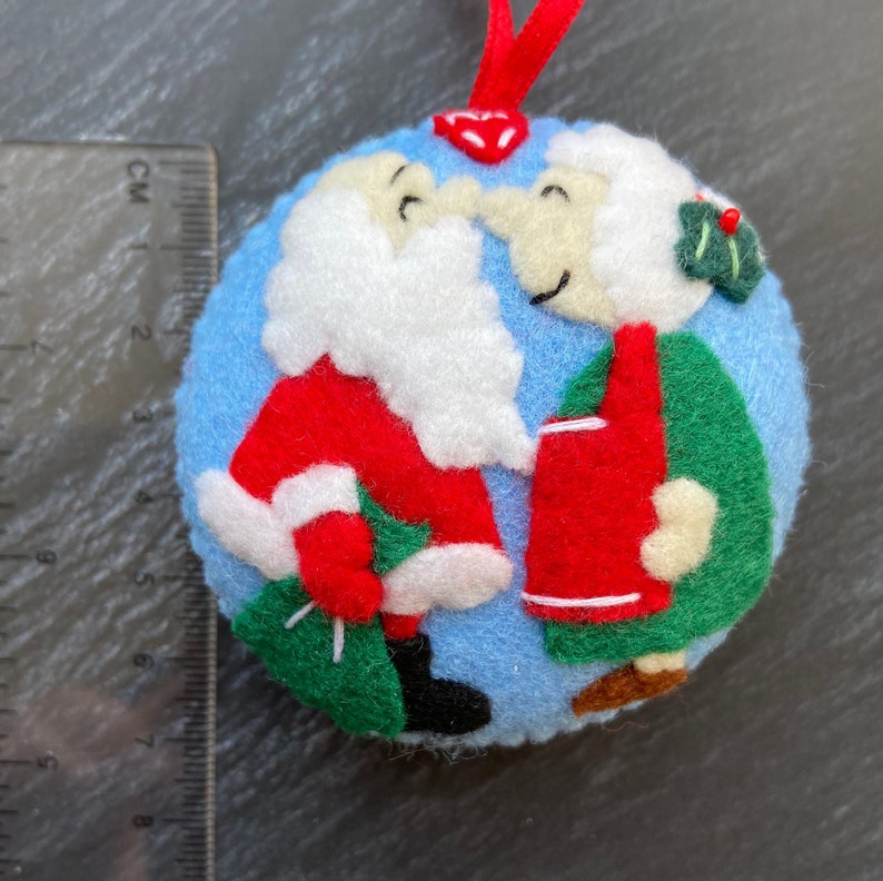 Santa Claus and Mrs Claus, Christmas ornaments, Christmas decorations, Felt Christmas ornaments, Santa Claus, Mrs Claus, Christmas gift image 5