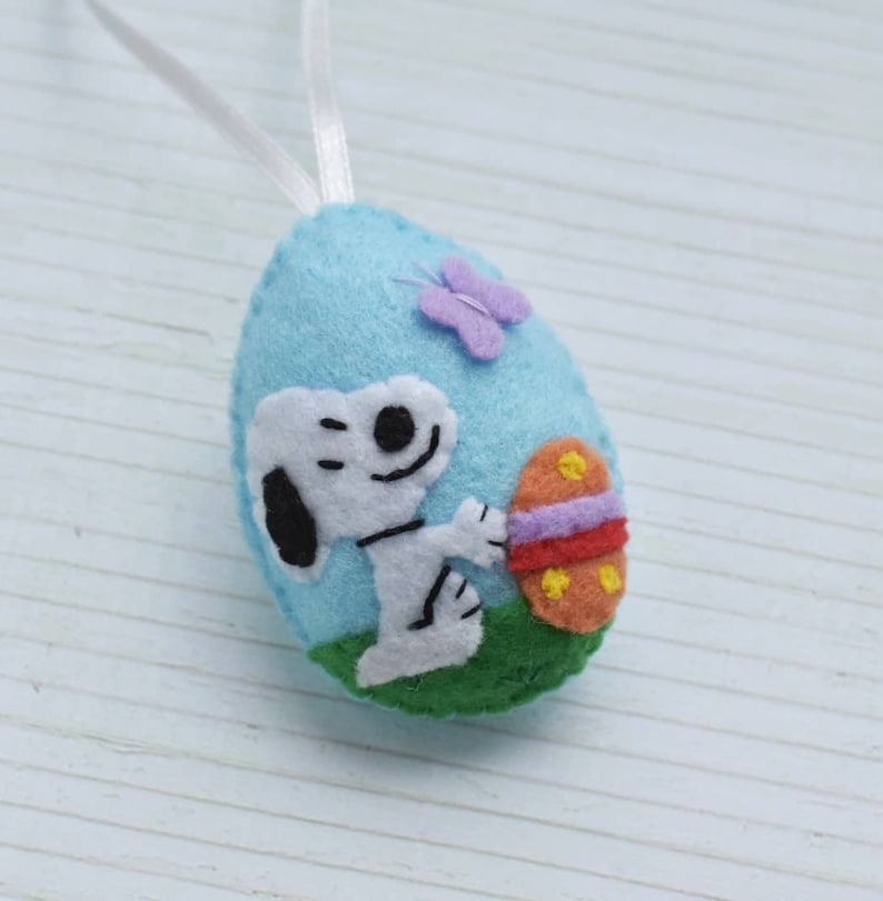 Felt Easter Decorations Easter Ornaments Set Snoopy Easter Etsy