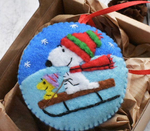 Felt Christmas Decoration Snoopy Christmas Snoopy Christmas Etsy