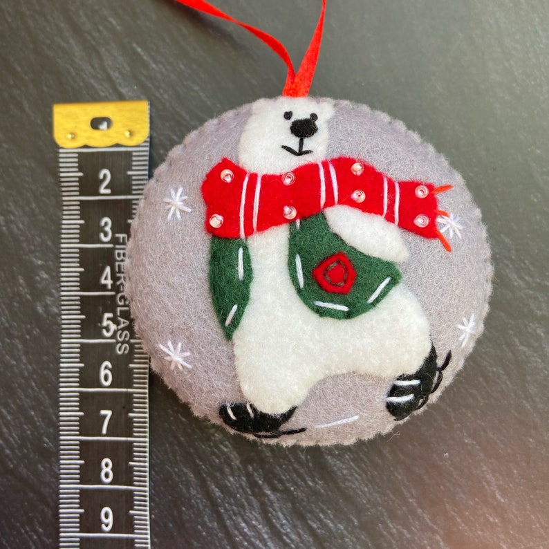 Felt Christmas Polar Bear Polar Bear Ornament Christmas Tree - Etsy