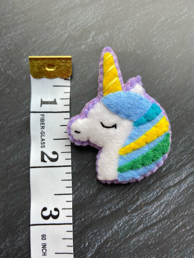 Broche de fieltro, Broche de fieltro de unicornio, Broche de fieltro de unicornio, Broche de fieltro, Unicornio de fieltro imagen 5