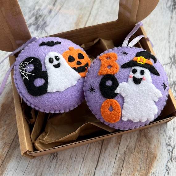 Felt Halloween Ghost Ornaments, Spooky Decorations