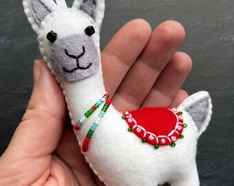 Llama Plush Felt Animals Sewing pattern for felt ornaments or -   Portugal