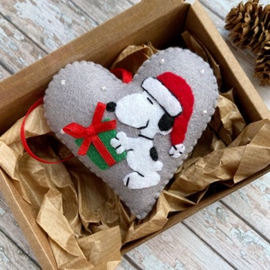 Snoopy Christmas felt ornament, Snoopy, Christmas decoration, Christmas tree decoration, Snoopy decoration