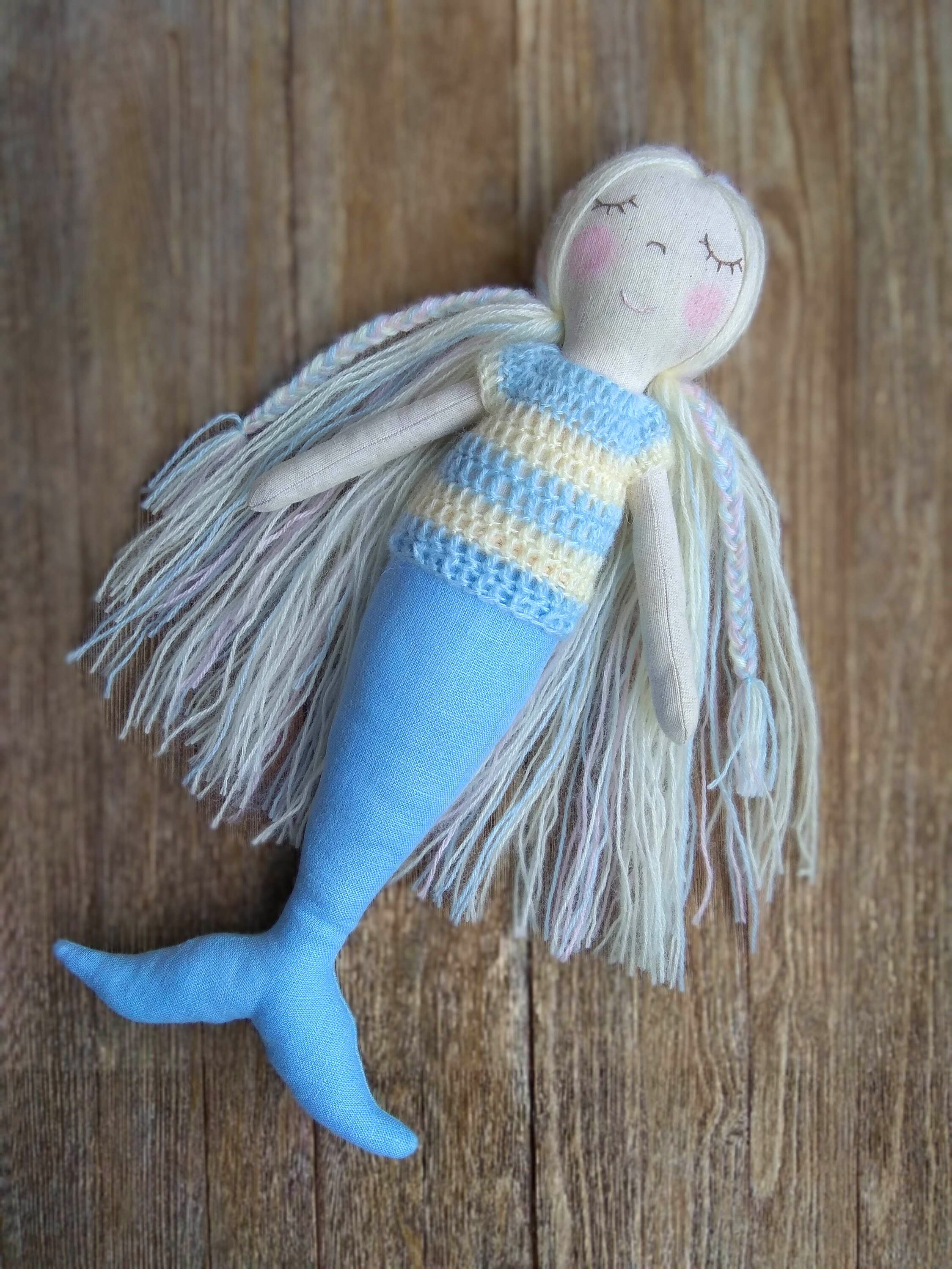 Mermaid doll rag doll handmade mermaid Etsy
