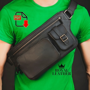 Patron PDF de sac banane Patron personnalisé unisexe de sac banane Patron en cuir Patron de sac banane Patron en cuir Patrons en cuir Modèle PDF