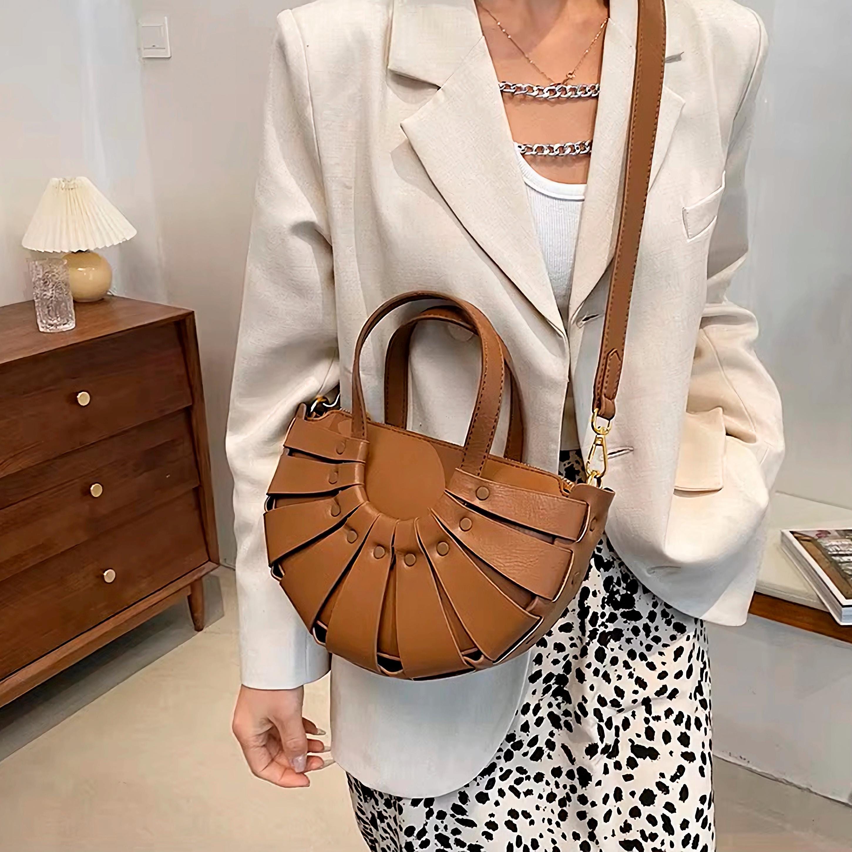 PDF and DXF Leather Crossbody Bag Pattern Half-moon Top Handle Shoulder ...