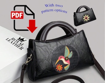 Molde de bolsa de couro em PDF: modelo de bolsa transversal