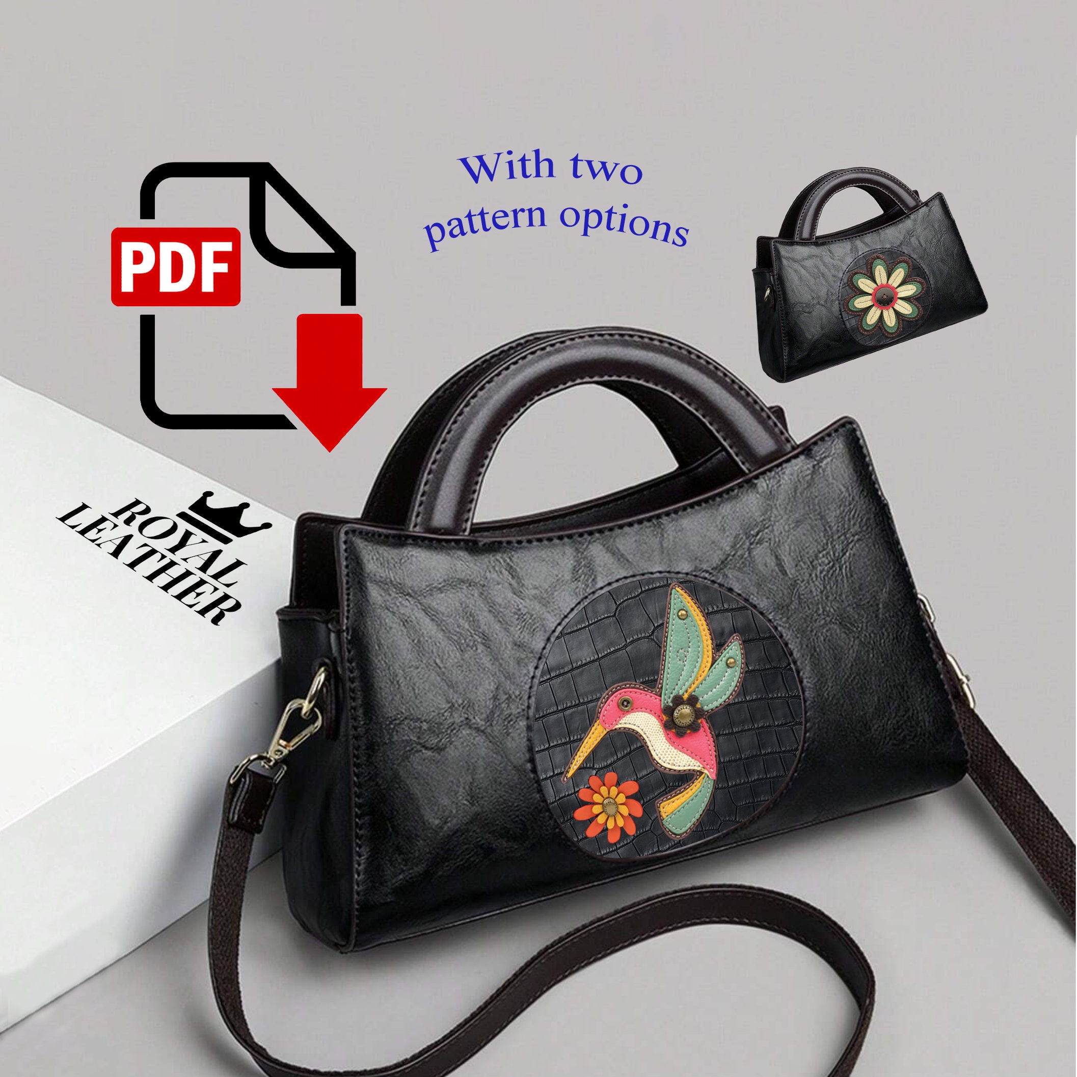 Leather Handbag PDF Pattern: Crossbody Shoulder Bag Template - Etsy