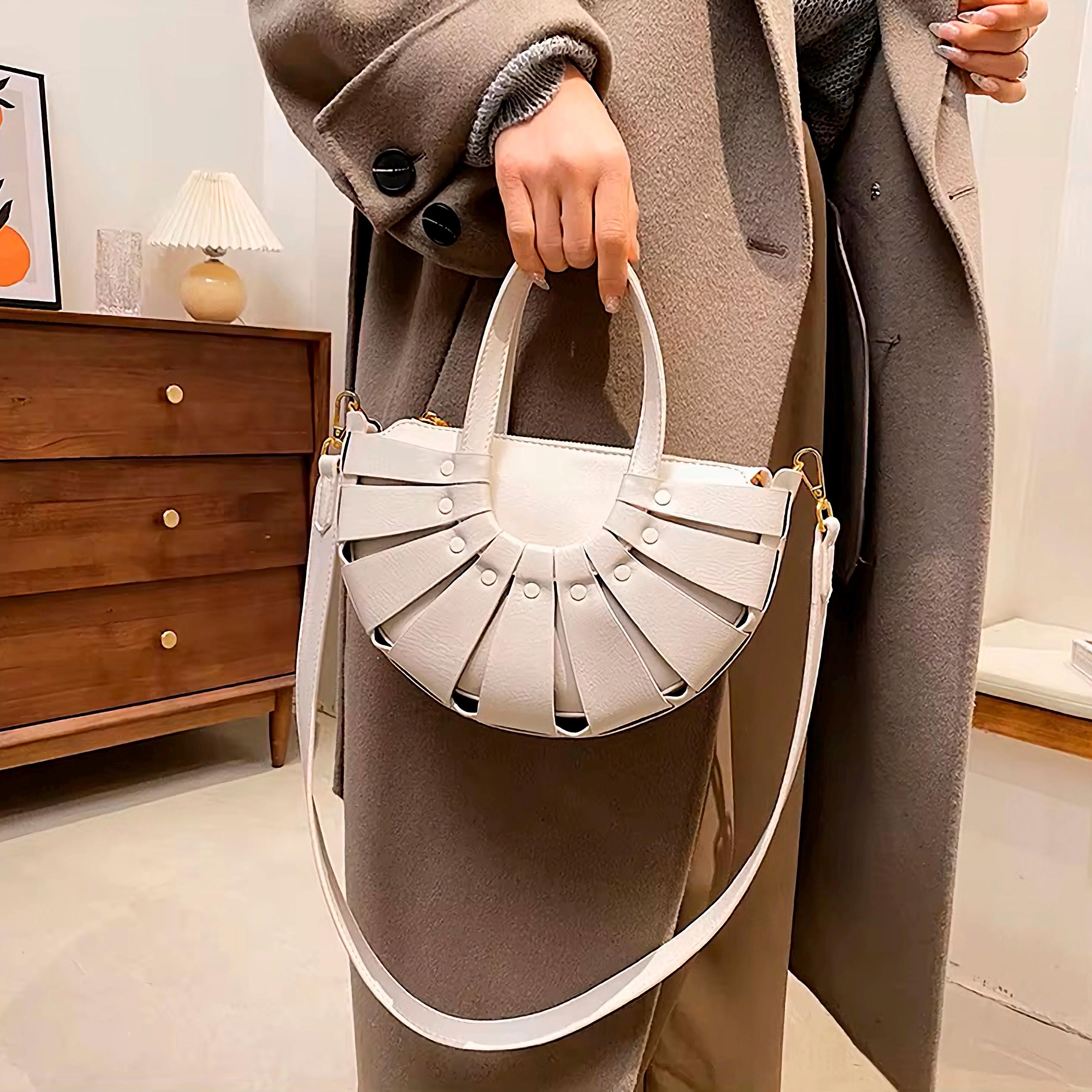 PDF and DXF Leather Crossbody Bag Pattern Half-moon Top Handle Shoulder ...