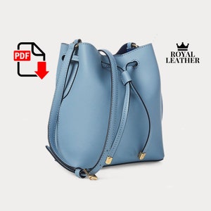 PDF Pattern Bucket Bag Template Damen Leder Bucket Bag Template Schultergurt Bucket Bag Pattern