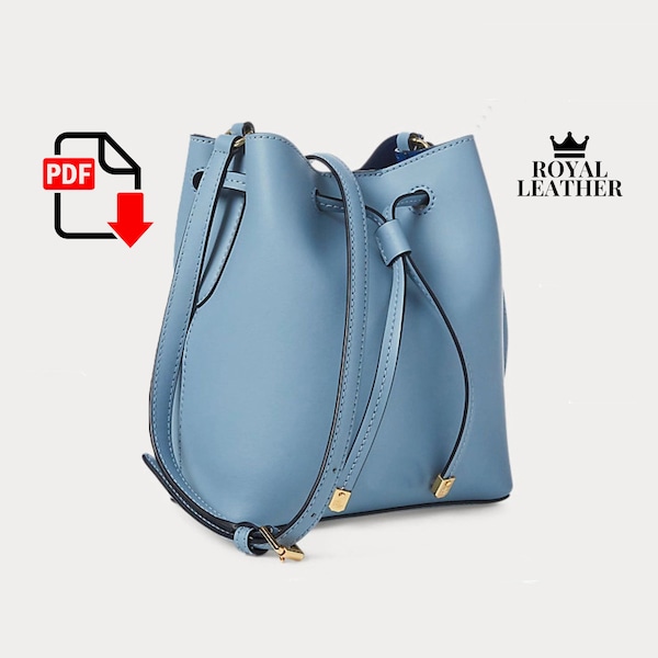 PDF Pattern Bucket Bag Template Female leather Bucket bag template Shoulder Strap Bucket Bag Pattern