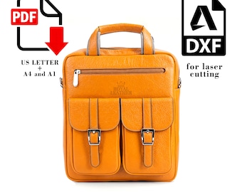 Leather Briefcase Messenger Bag Template: DIY Business Bag Pattern (PDF & DXF Format)