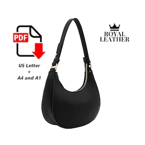 PDF Schnittmuster Hobo Tasche Leder Schultertasche Schnittmuster Cocktail-Tasche Schnittmuster Damen Handtasche Mode Top-Handtasche Schnittmuster