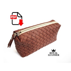 Patrón PDF Bolso Clutch Monedero Plantilla Cartera de cuero pequeña hecha a mano Monederos de tarjeta PDF Mini cuero hecho a mano Cremallera Patrón de embrague