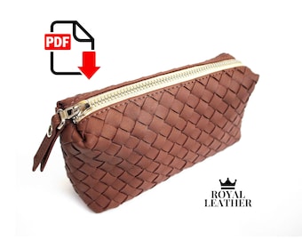Woven Leather Clutch PDF Sewing Pattern: Small Wallet Template (A4)